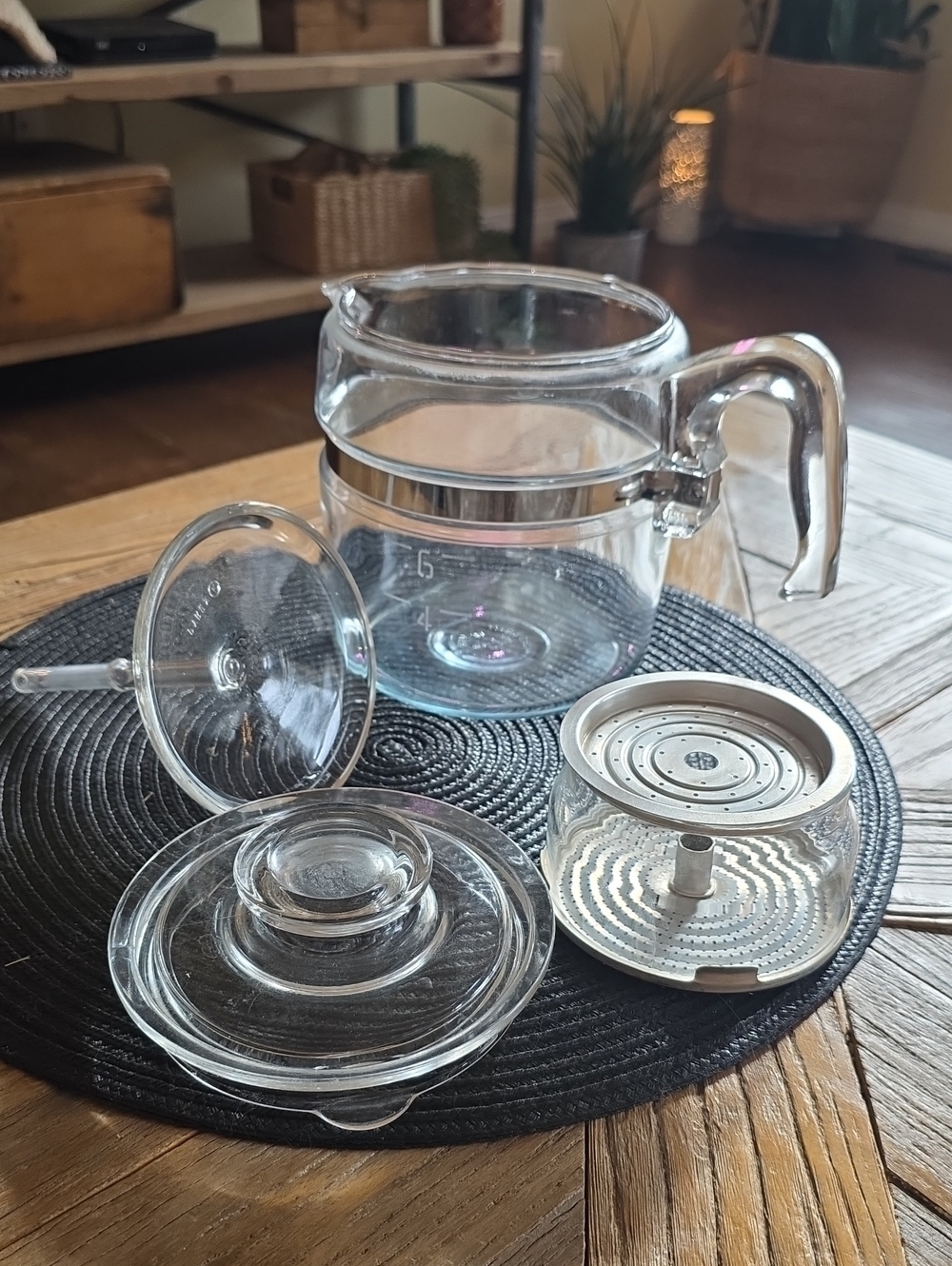 Complete PYREX Flameware 6 cup  vintage coffee percolator!